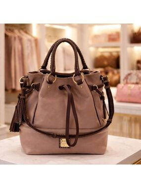 Dooney & Bourke Buckley Florentine Mushroom Brown Leather Shoulder Hand Bag Rare
